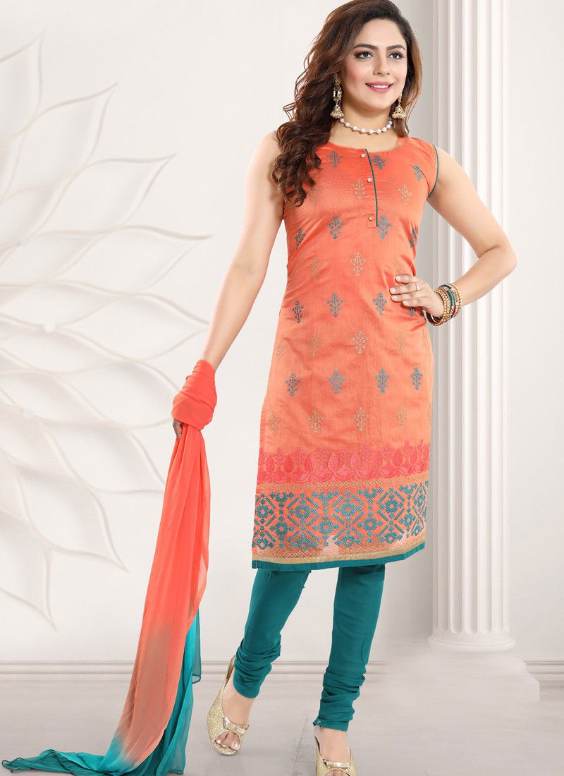 N F CHURIDAR 11 Latest Fancy Designer Festive Wear Chanderi Silk Resam Embroidery Work Heavy Salwar Suit Collection